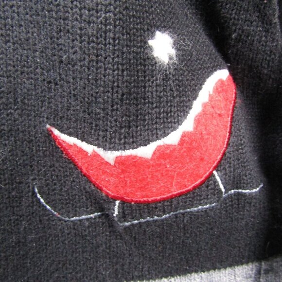 CHRISTMAS XMAS HOLIDAY SKATES REINDEER SNOWFLAKES WINTER SCENE SWEATER  ZIP L - Picture 9 of 12